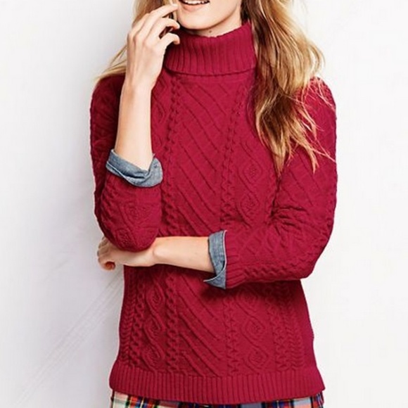Lofty Blend Aran Cable Turtleneck 